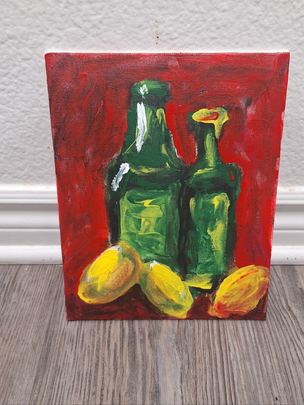 Hand made one of one 8x10 canvas board acrylic vibrant colors